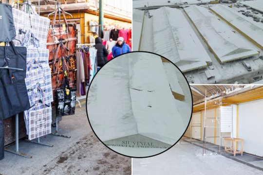 Įgriuvus „Gariūnų“ palapinių stogams – suniokoti prekeivių daiktai: nuostolius skaičiuoja tūkstančiais