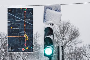 Judrioje Vilniaus sankryžoje – kliūtis: susidarė automobilių spūstis