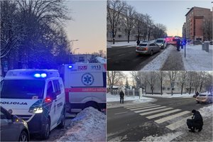 Vilniuje automobilis partrenkė per pėsčiųjų perėją ėjusią penkiolikmetę – prireikė medikų pagalbos