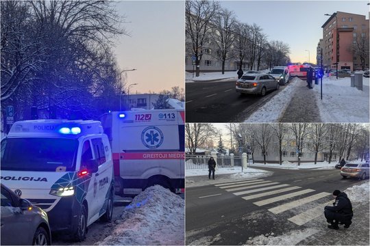 Vilniuje automobilis partrenkė per pėsčiųjų perėją ėjusią penkiolikmetę – prireikė medikų pagalbos