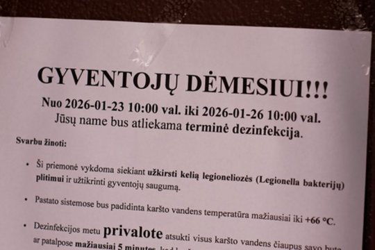 Vyraujantis šaltis gali būti palankus legioneliozei išvengti: labai svarbus ir gyventojų vaidmuo