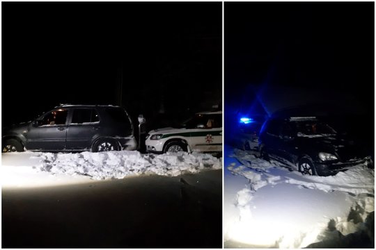 Kvapą gniaužiančios nakties gaudynės Varėnos r.: beteisis vairuotojas surakintas antrankiais, kai įklimpo pusnyje