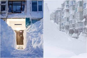 Užsnigtos Kamčiatkos gyventojai įtūžę: su metrinėmis pusnimis valdžia paliko tvarkytis vienus