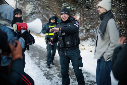 Prie JAV ambasados – protestas prieš D. Trumpo užsienio politiką Grenlandijos atžvilgiu