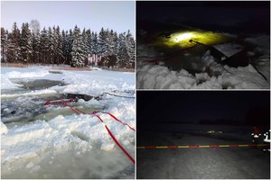 Radviliškio rajone įlūžo ant ežero ledo važinėjęs traktorius – prireikė ugniagesių pagalbos