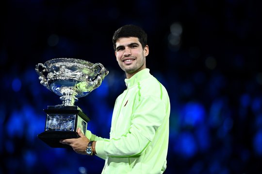 Teniso pasaulis to dar nematė: Australijoje triumfavęs C. Alcarazas užfiksavo dar vieną istorinį pasiekimą