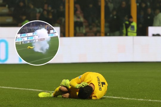 „Inter“ sirgalių proto užtemimas – į varžovų vartininką metė petardą
