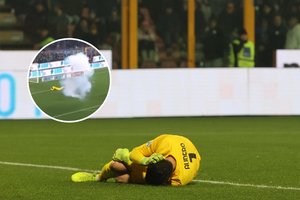 „Inter“ sirgalių proto užtemimas – į varžovų vartininką metė petardą