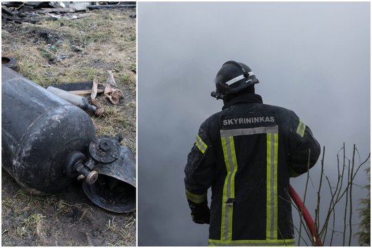 Sprogus dujų balionui ir įsiplieskus gaisrui Vilniuje apdegė vyras