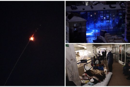 Iš Kyjivo – dronų atakų vaizdai ir aidintys sprogimai: perspėta ir apie balistines raketas