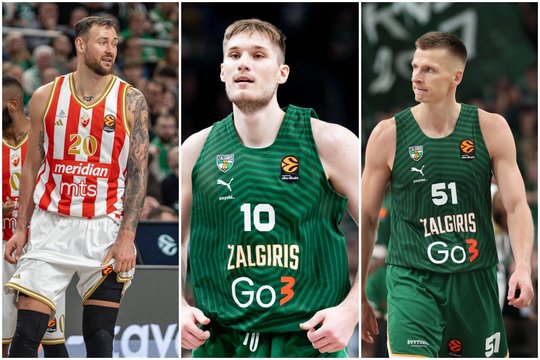 Eurolygos lietuviai: Ą. Tubelio smuikas, A. Butkevičiaus būgnai ir instrumentų netekęs D. Motiejūnas