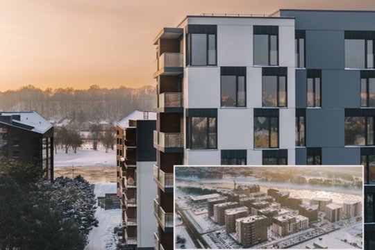 Šio namo visi butai buvo išpirkti iš brėžinių: dabar jis jau iškilo prie Neries