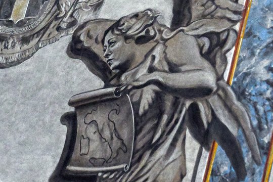 Po skandalo – uždarytas G. Meloni veidas Romos bazilikos freskoje