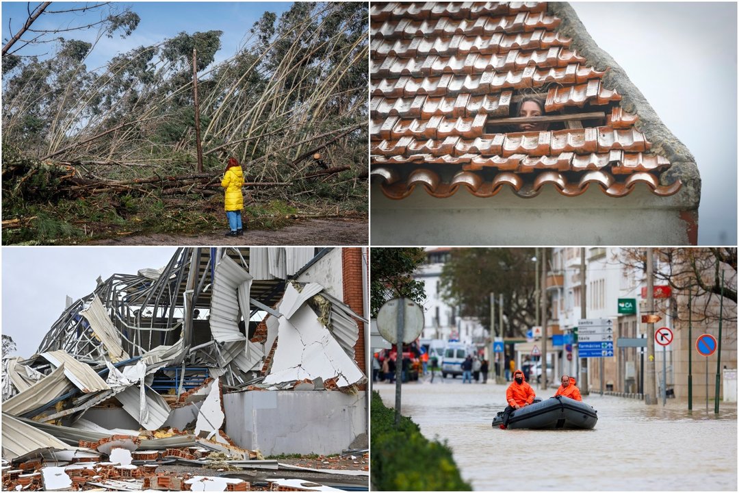 Chaosas Portugalijoje – gatvės virto upėmis, medžiai lūžo kaip degtukai: stichijų žalą skaičiuoja milijardais