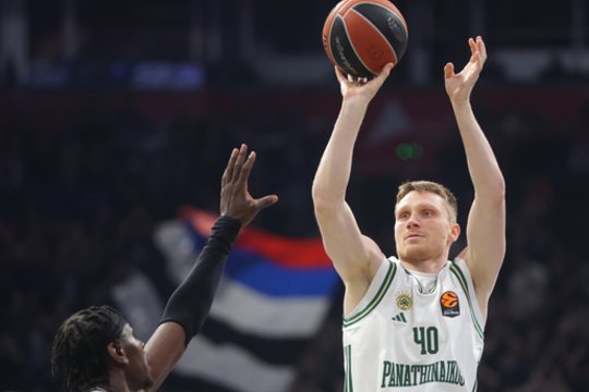 Rekordinį minučių kiekį žaidęs M. Grigonis pataikė tritaškį, bet neturėjo vilčių prieš „Partizan“