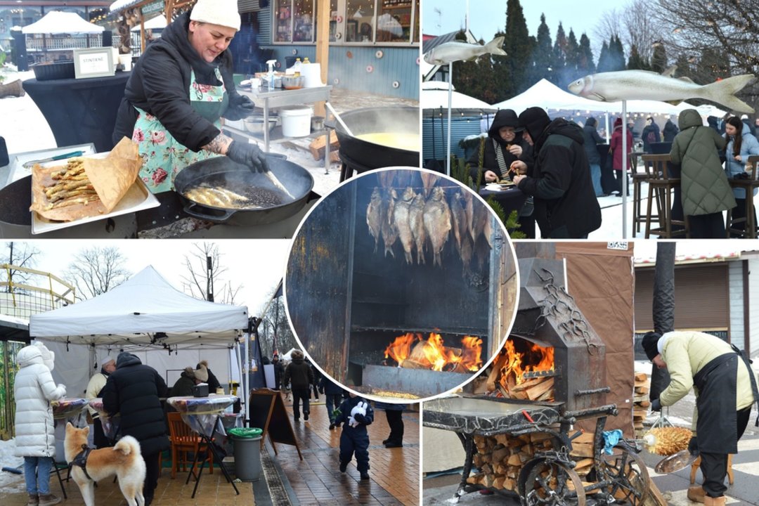 Keptuvėse čirška žuvis, gatvėse – smagi muzika: kadruose – Palangą užvaldžiusi Stintų šventė
