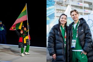 „Pažiūrėjome vienas į kitą ir aš pradėjau verkti“: Lietuvos vėliavnešiai atskleidė, ką patyrė olimpiados atidaryme