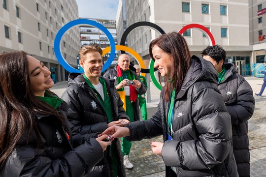 Olimpiniame kaimelyje Lietuvos sportininkus aplankė premjerė Inga Ruginienė