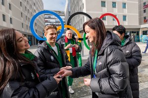 Olimpiniame kaimelyje Lietuvos sportininkus aplankė premjerė Inga Ruginienė