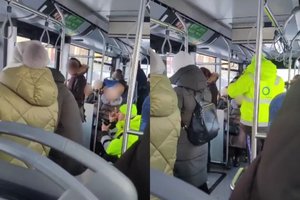 Kauno troleibuse – baimė ir keiksmai: vyras ėmė grasinti keleiviams, užsipuolė senolę