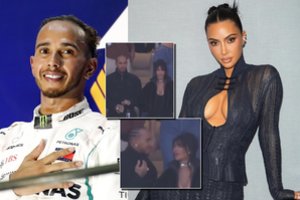 Gerbėjai eina iš proto: pirmą kartą su K. Kardashian pasirodęs „F-1“ čempionas L. Hamiltonas kursto kalbas apie jų romaną