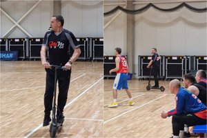 Širvintose – krepšinio ateitis? Arbitras teisėjavo elektrinio paspirtuko pagalba