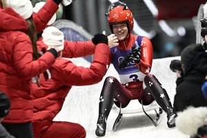 Latvijoje – olimpinė euforija: rogutininkė E. Bota nusiskynė sidabrą