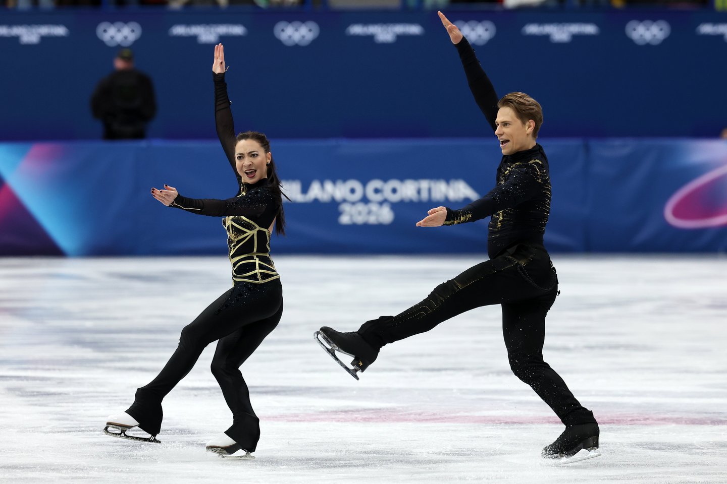 Dailiojo čiuožimo ledo šokių pora Allison Reed ir Saulius Ambrulevičius<br>EPA-ELTA nuotr.