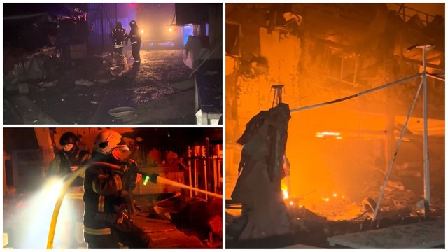 Odesoje – žalos pridariusi dronų ataka: apgadinta infrastruktūra ir verslo centras