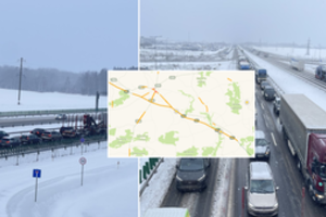 Pagrindinėje magistralėje – didžiulė duobė: nuo ryto strigo eismas