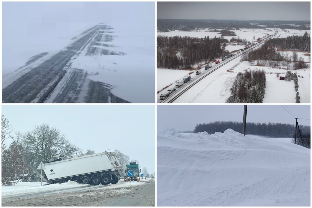 Vos matomas kelias, kamščiai ir nežabota žiema: kadruose – situacija Lietuvos keliuose
