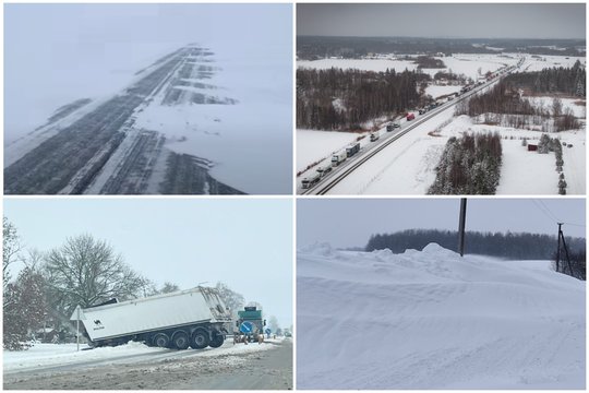 Vos matomas kelias, kamščiai ir nežabota žiema: kadruose – situacija Lietuvos keliuose