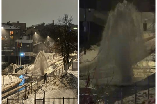 Vilniečius ištiko šokas: vidury gatvės išsiveržė fontanas