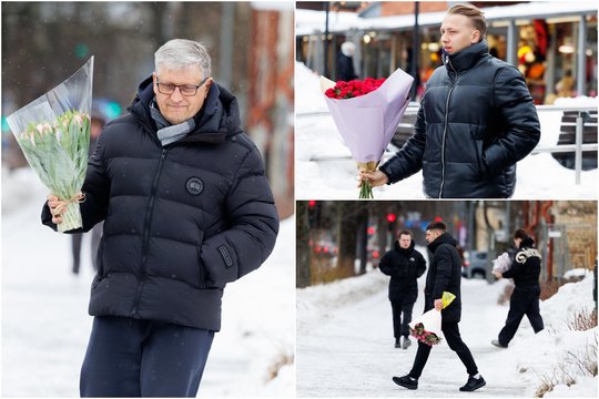 Valentino dienos romantika Vilniuje: pilnu glėbiu gėlių – tiesiai pas mylimąsias