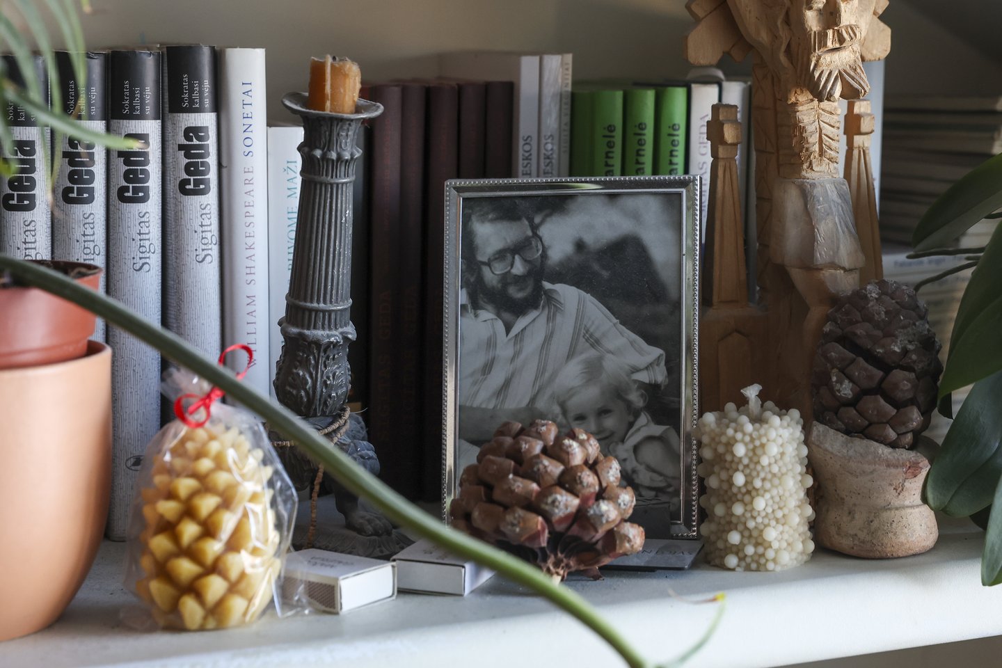 A. Šlepiko darbo kambaryje netrūksta knygų, paveikslų ir visokių mielų smulkmenų.<br>R. Danisevičiaus nuotr.