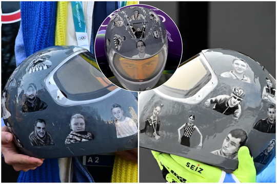 Garsiausias pasaulyje skeletoninko šalmas: kas tie ant jo esantys žmonės?