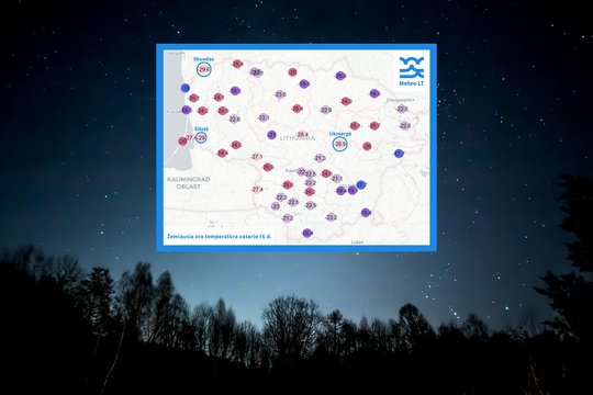 Šaltis naktį kandžiojosi kaip reikiant: temperatūra vos per plauką nepasiekė rekordo