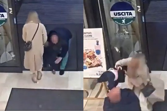 Šokiruojantis vaizdas: benamis iš motinos rankų bandė išplėšti mažametę