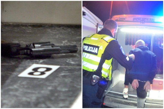 Kaune pas gatvėje sustabdytą vyrą policija rado revolverį ir kvaišalų