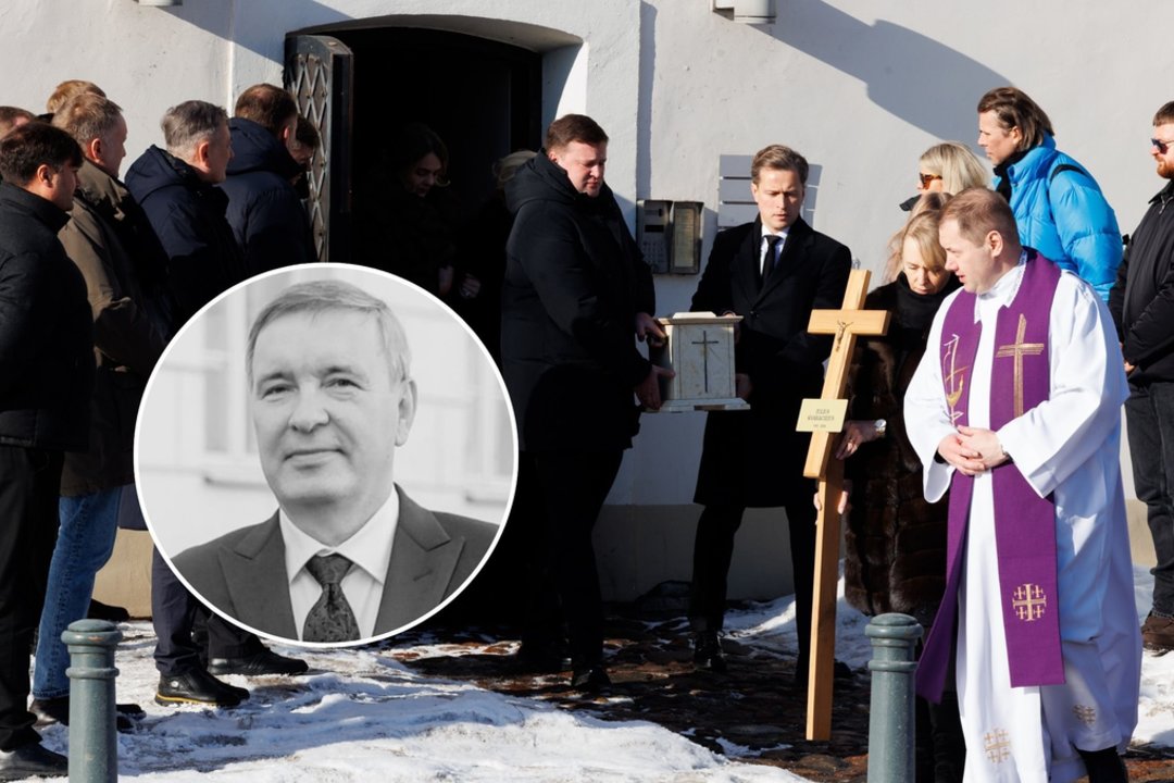 J. Kvaraciejus išlydimas į paskutinę kelionę.<br>Lrytas fotomontažas.