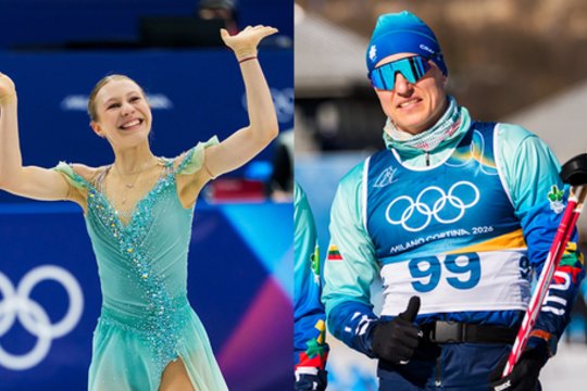 Lietuvos vėliavą olimpinių žaidynių uždarymo ceremonijoje neš M. Variakojytė ir M. Vaičiulis