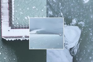 Palangoje dūžta ledo luitai, o jūra kuria šerbetą: vaizdas – kerintis