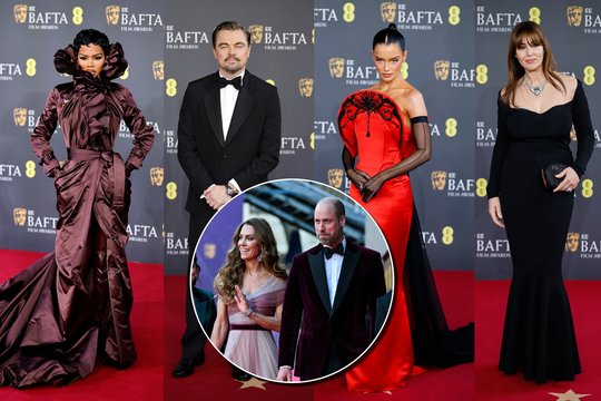 Londoną sudrebino prestižiniai BAFTA apdovanojimai: pasirodė princas Williamas ir Catherine Middleton