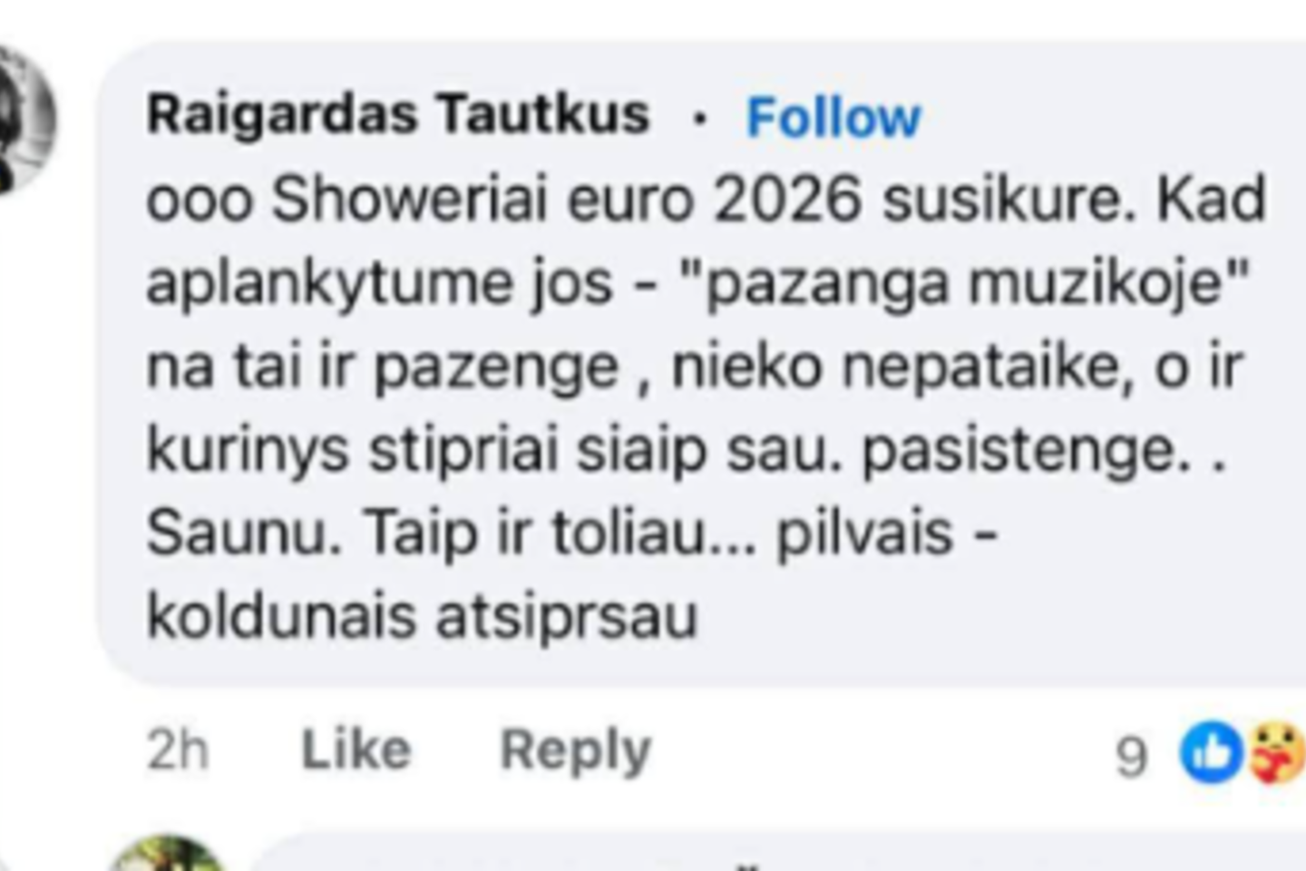 Raigardo Tautkaus komentarai.<br>Socialinio tinklo nutor.