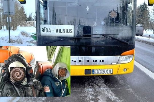 Iš autobuso, važiuojančio iš Rygos, VSAT pareigūnai išlaipino septynis sudaniečius