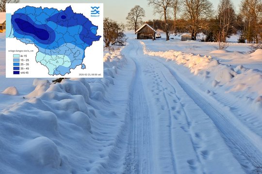 Sekmadienis – pirma tokia diena nuo pat sausio 2-osios: atšilimas tirpdo sniegą, bet kai kur jo vis dar pusmetris