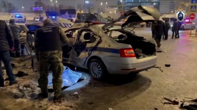 Šalia Maskvos geležinkelio stoties nuaidėjo sprogimas: užtaisą padėjo prie policijos automobilio