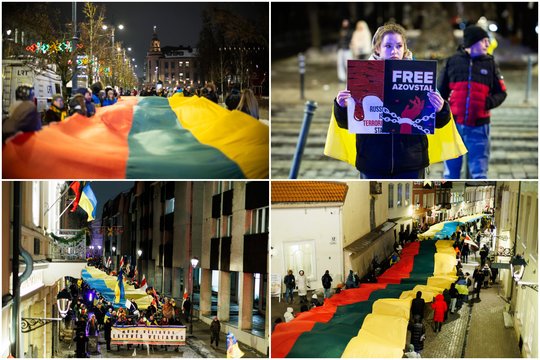 Vilniuje įvyko solidarumo su Ukraina eitynės: kadruose – gausiai susirinkę dalyviai