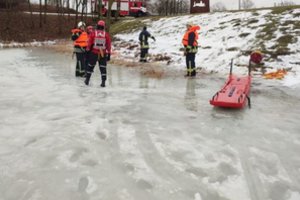 Po pranešimo apie eketėje skęstantį šunį – skubi gelbėjimo operacija