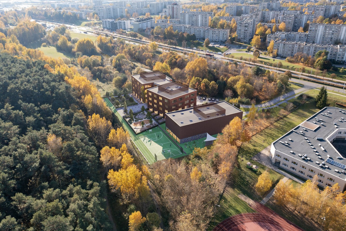 Naujasis „Saulės“ privačios gimnazijos pastatas